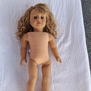 American Girl Blonde Doll with Peach Bodysuit